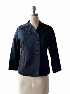 Kit Navy Double Breasted Blazer Womens 2 Made in India